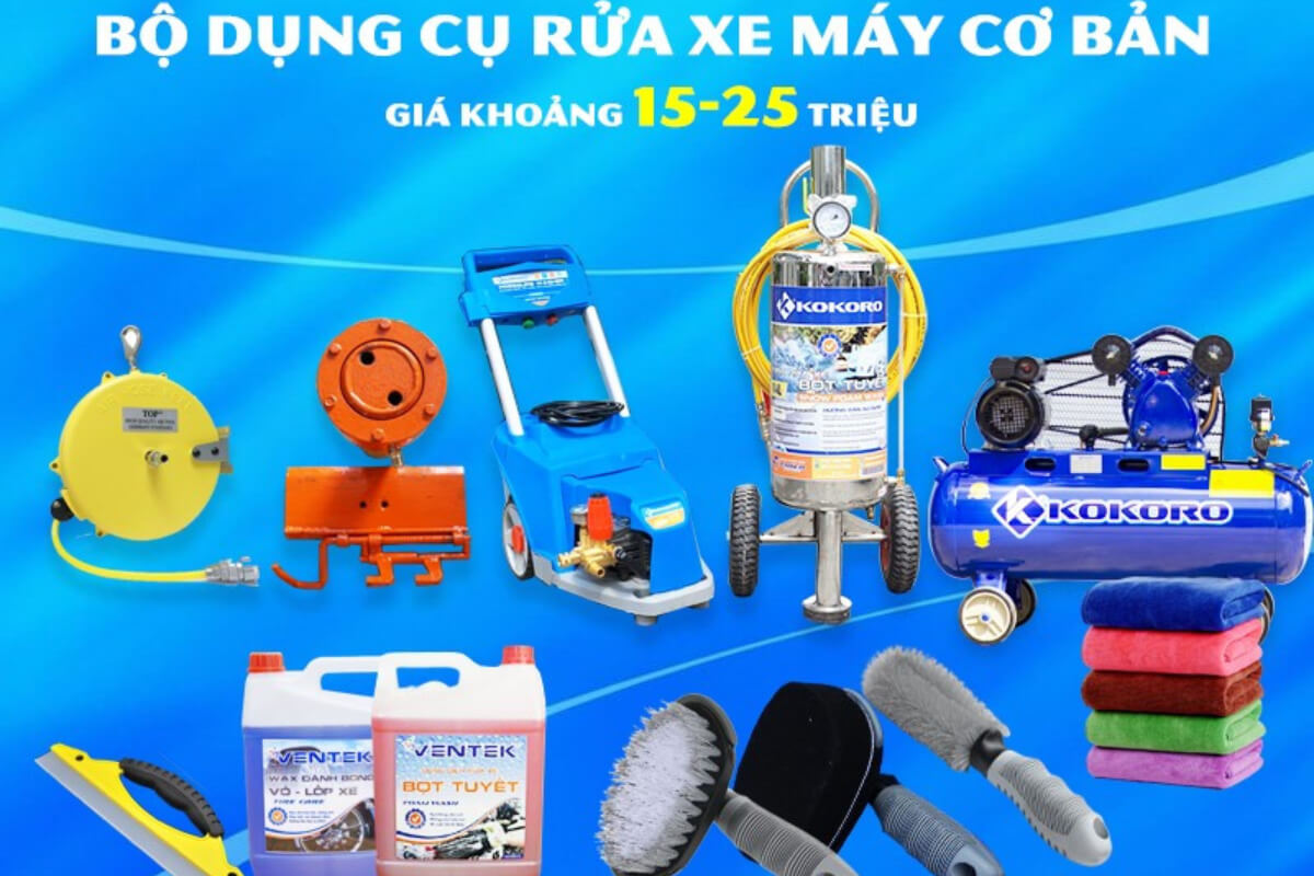 Bộ dụng cụ rửa xe cơ bản